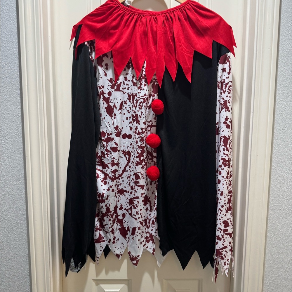 Adult Clown Costume with Red and Black Accents